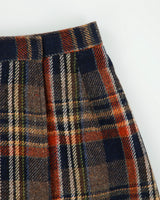 Vintage 1990s Checked Wool Blend Lined Wrap Skirt - XS