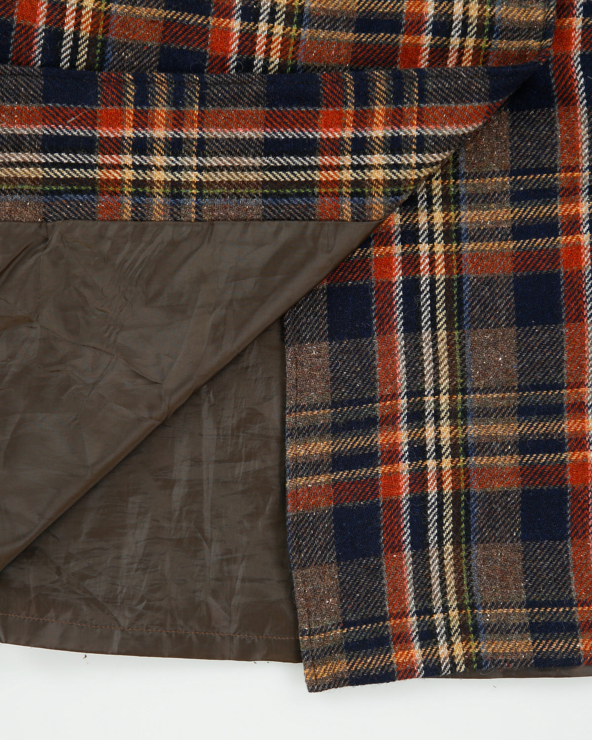 Vintage 1990s Checked Wool Blend Lined Wrap Skirt - XS