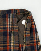 Vintage 1990s Checked Wool Blend Lined Wrap Skirt - XS