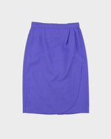 Vintage 1980s Breamar Wool Faux Wrap Lined Skirt - XS