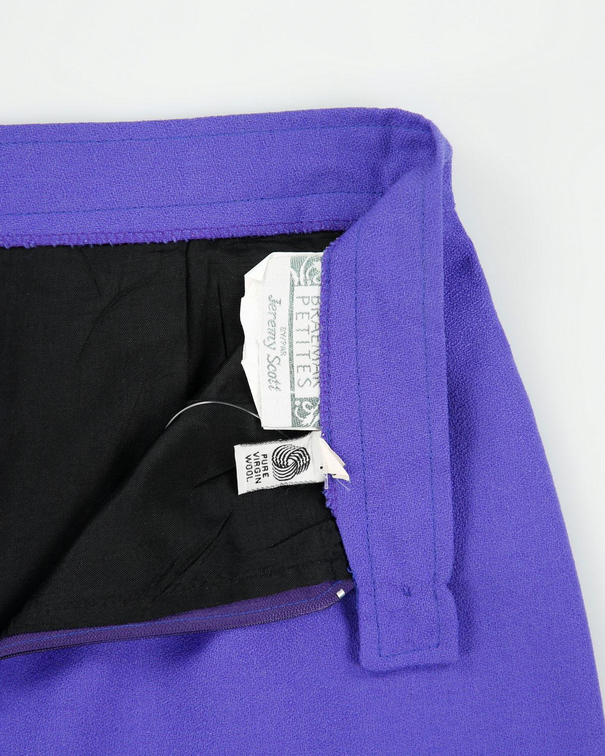 Vintage 1980s Breamar Wool Faux Wrap Lined Skirt - XS