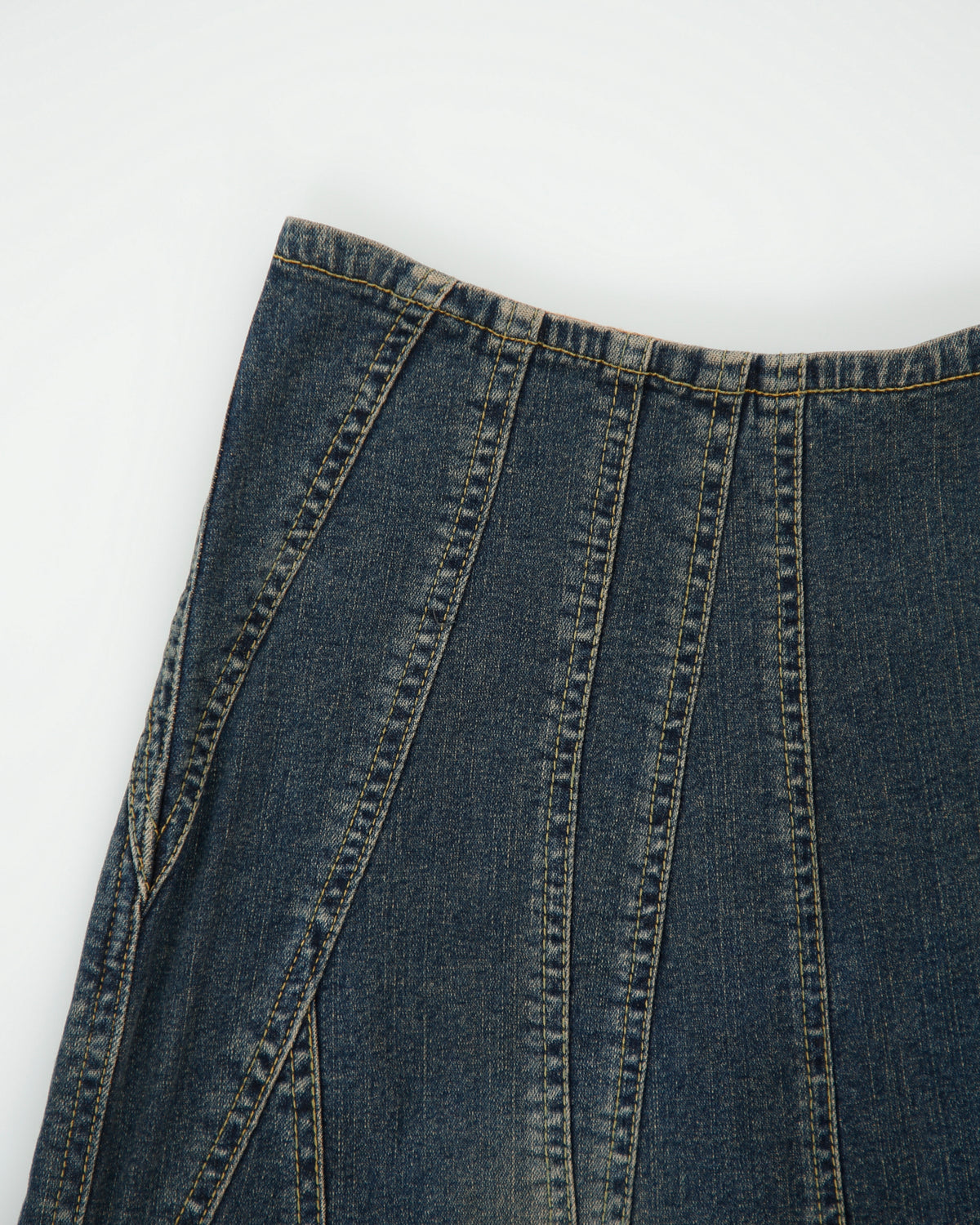 Vintage Y2K 00s Fossi Patchwork Raw Hem Denim Skirt - XXS
