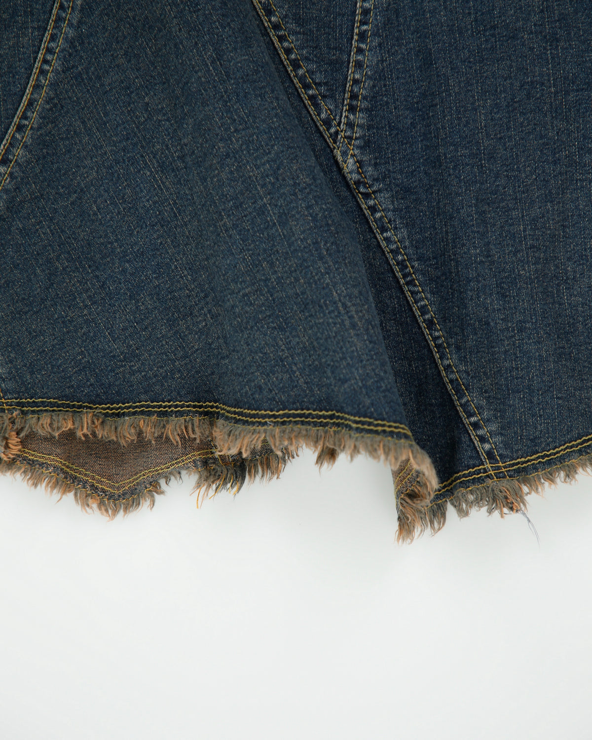 Vintage Y2K 00s Fossi Patchwork Raw Hem Denim Skirt - XXS