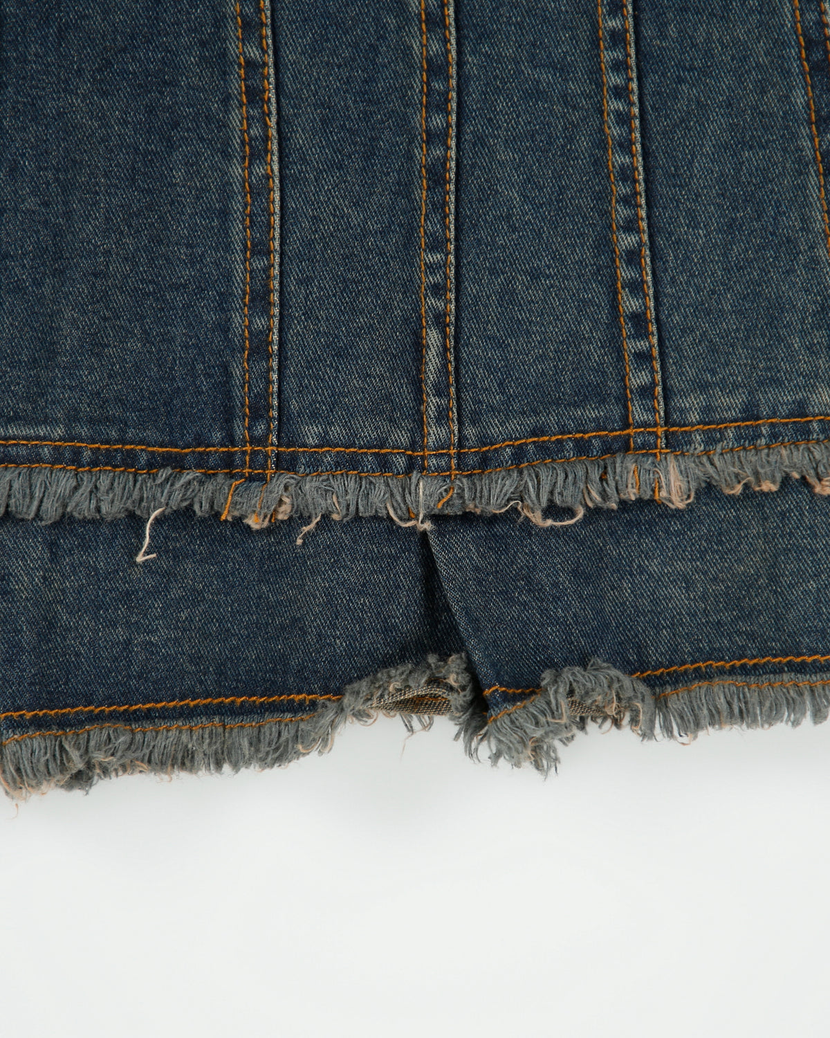 Vintage 1990s Revolt Jeans Patchwork Raw Hem Denim Skirt - S