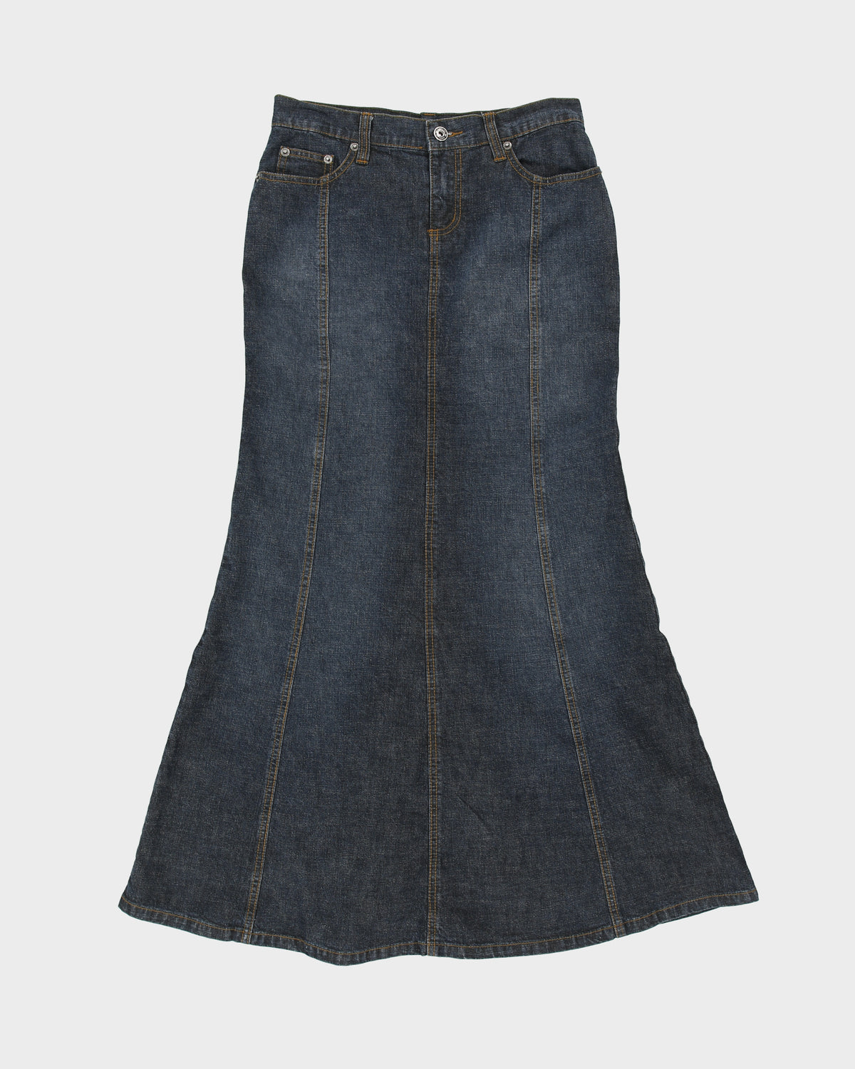 Vintage Y2K 00s Gasoline Flared Denim Maxi Skirt - XS