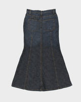 Vintage Y2K 00s Gasoline Flared Denim Maxi Skirt - XS
