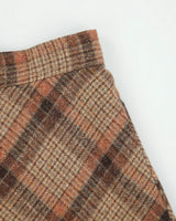 Vintage 1960s Checked Wool Blend A-line Skirt - XS