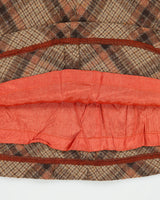 Vintage 1960s Checked Wool Blend A-line Skirt - XS
