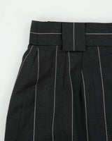 Vintage 1980s Escada Wool Pin Stripe Layered Hem Skirt - XS