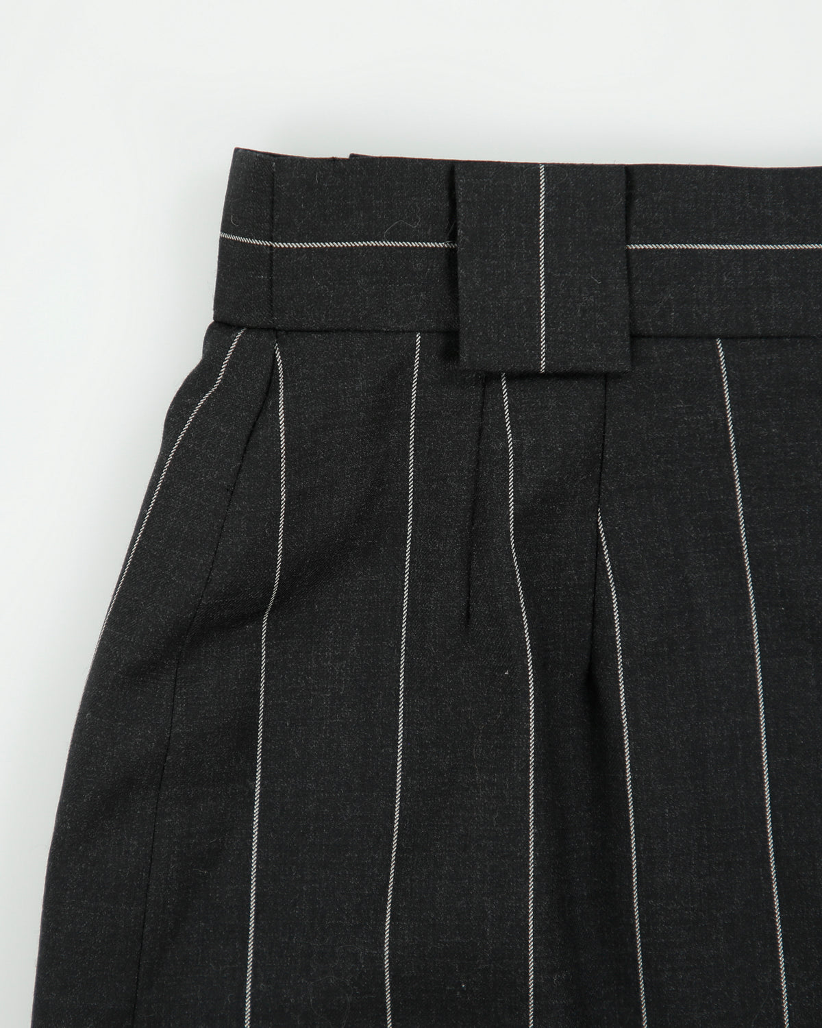 Vintage 1980s Escada Wool Pin Stripe Layered Hem Skirt - XS