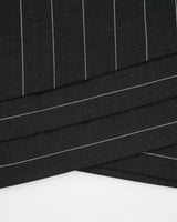 Vintage 1980s Escada Wool Pin Stripe Layered Hem Skirt - XS