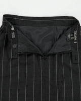 Vintage 1980s Escada Wool Pin Stripe Layered Hem Skirt - XS