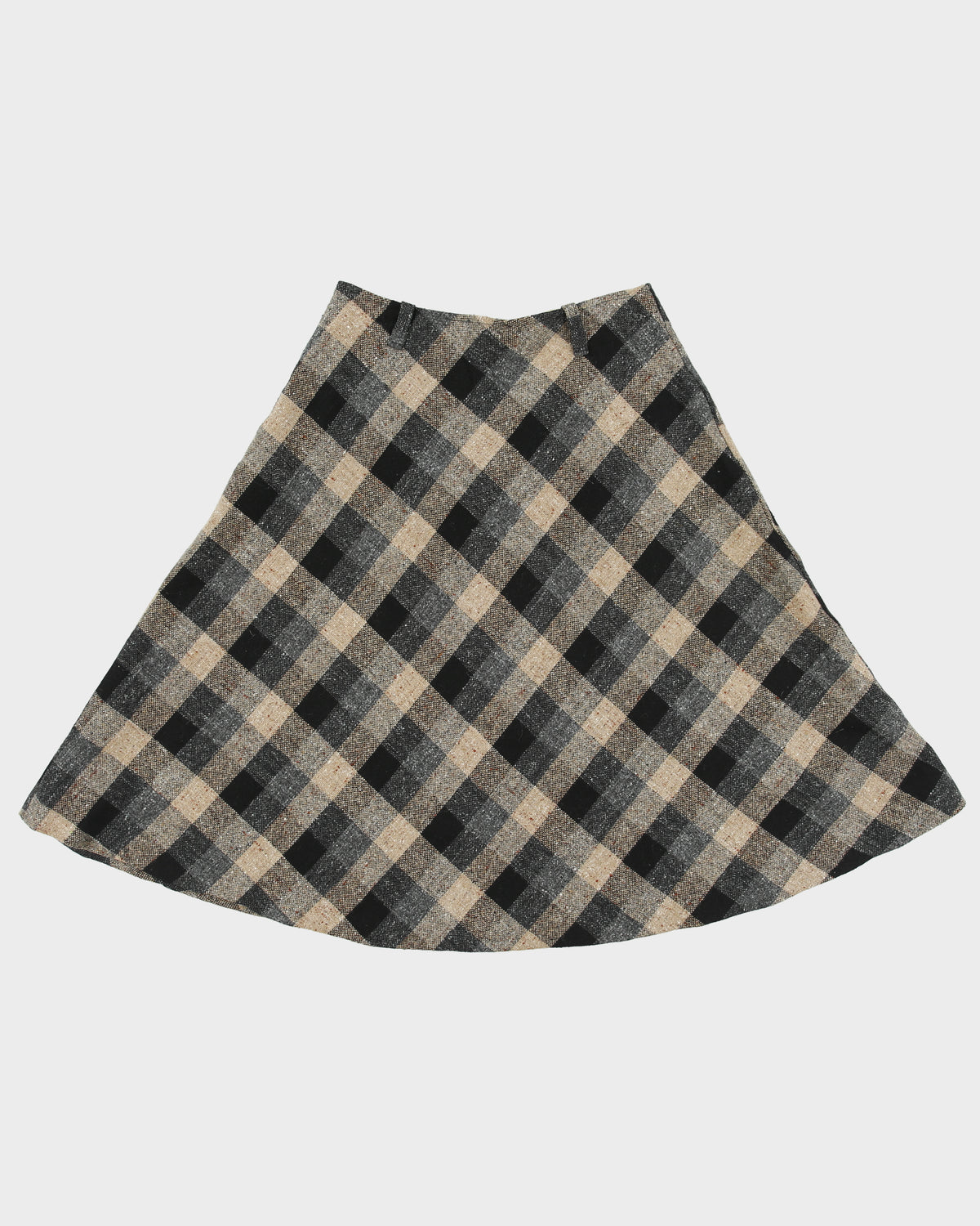 Vintage 1970s Sportswear By Casualaire Wool Blend Checked Skirt - XS