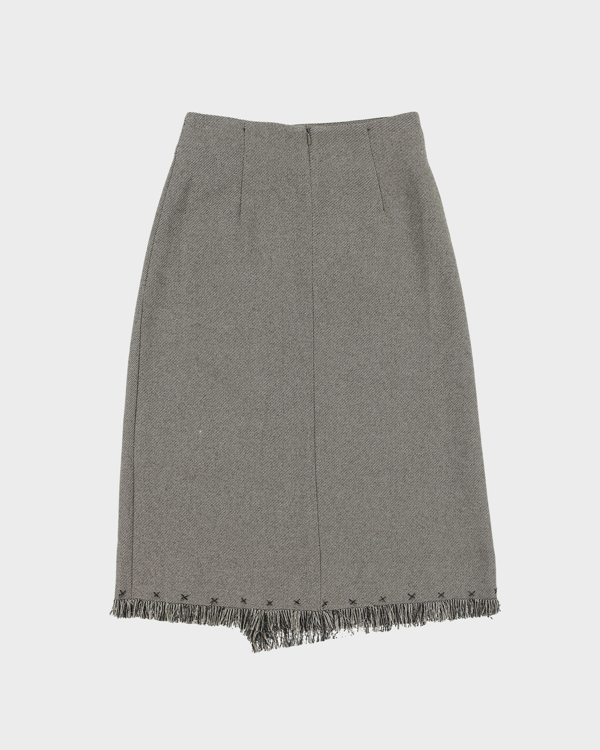 Vintage 1990s Lilaina Pleat Detail Frayed Hem Skirt - XS