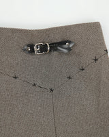Vintage 1990s Lilaina Pleat Detail Frayed Hem Skirt - XS