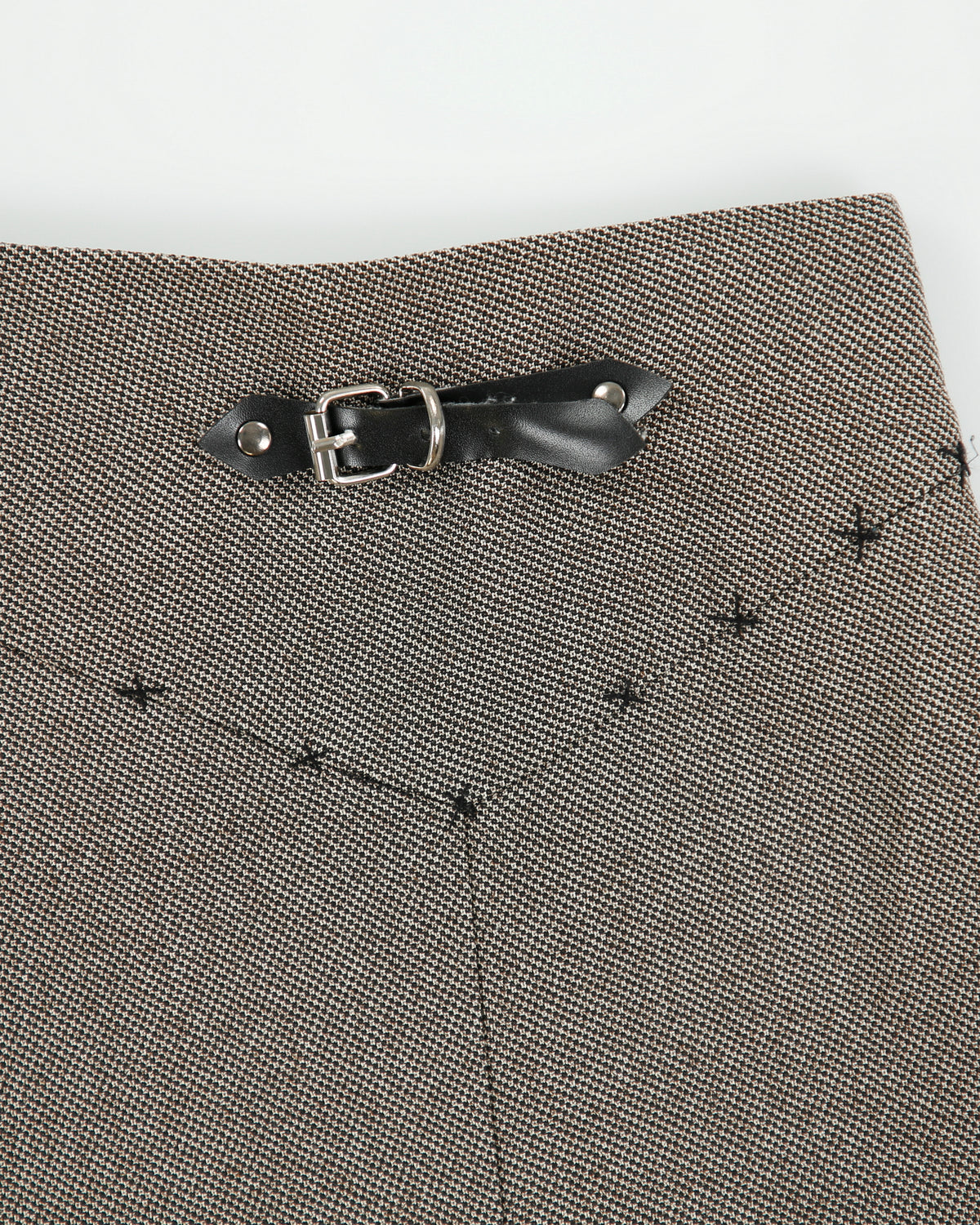 Vintage 1990s Lilaina Pleat Detail Frayed Hem Skirt - XS