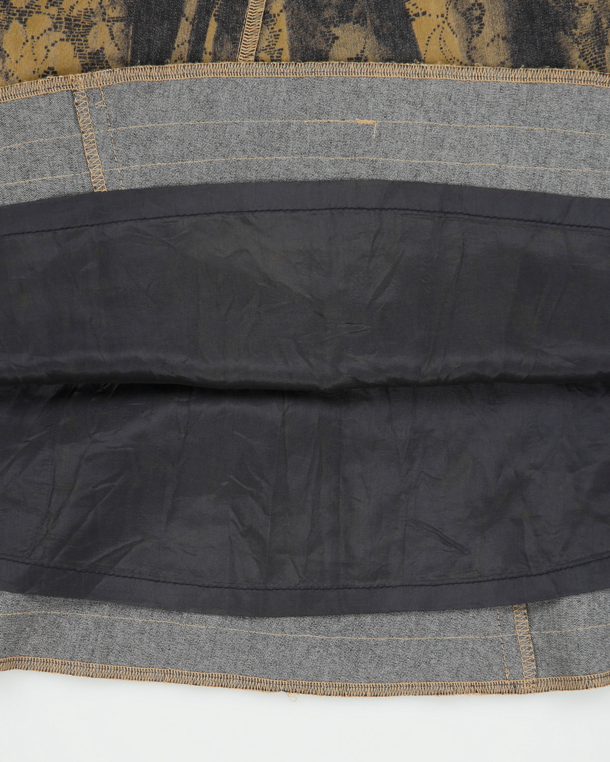 Vintage Y2K 00s Vim Vim Lace Print Panelled A-line Skirt - XXS