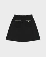 Sandro Scalloped Trim Knit A-line Mini Skirt - XS