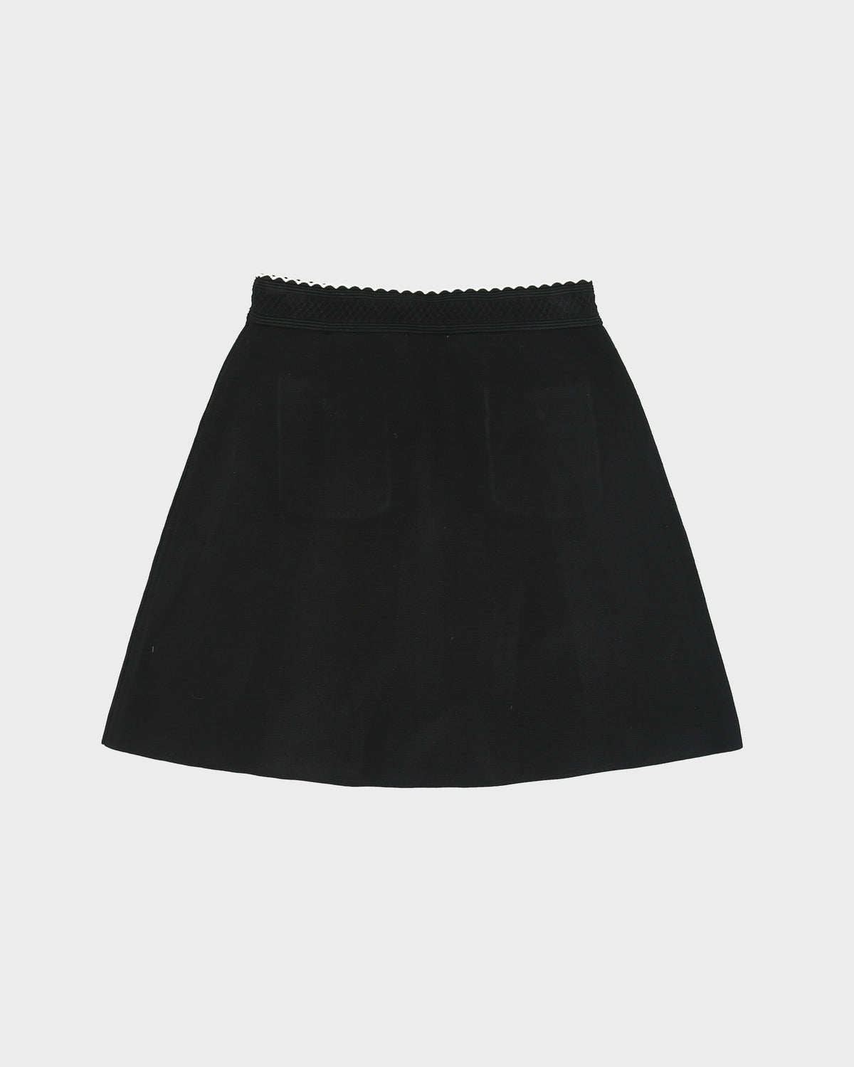 Sandro Scalloped Trim Knit A-line Mini Skirt - XS
