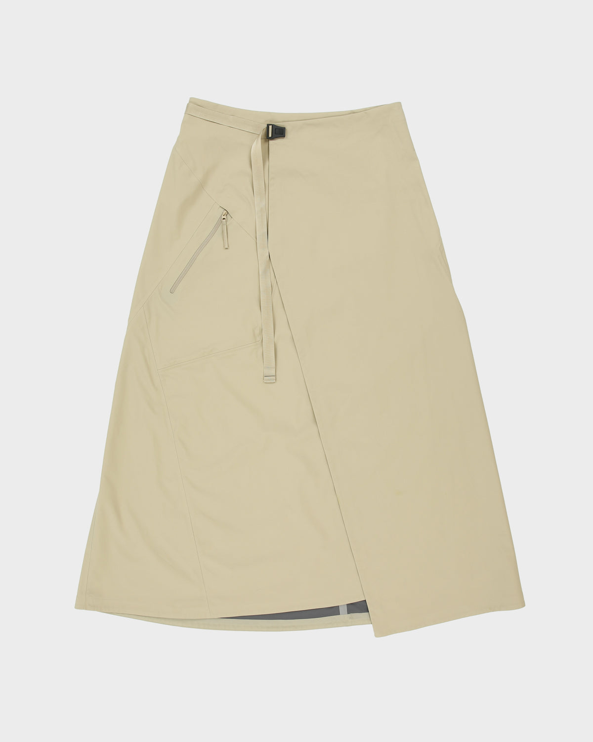 Arc'teryx Veilance Lota Shell Women's Desert Khaki Mid-Calf Technical Wrap Skirt - S