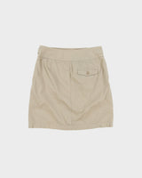 Vintage Y2K 00s Lacoste Khaki Pleated Canvas Multi-Pocket Mini Skirt - S