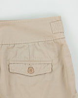 Vintage Y2K 00s Lacoste Khaki Pleated Canvas Multi-Pocket Mini Skirt - S