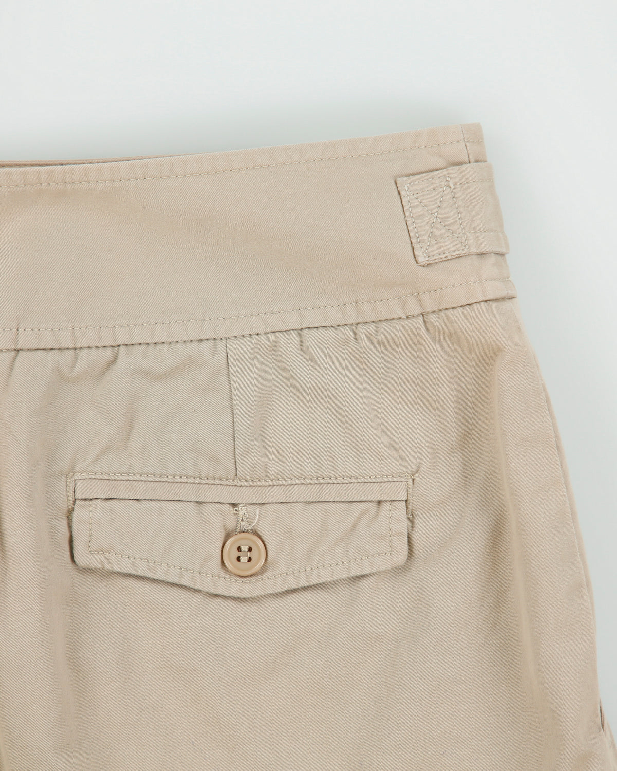 Vintage Y2K 00s Lacoste Khaki Pleated Canvas Multi-Pocket Mini Skirt - S