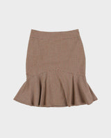 Vintage Y2K 00s Sasch Checked Flare Hem Skirt - XS