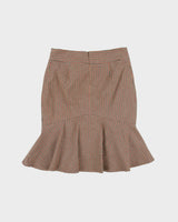 Vintage Y2K 00s Sasch Checked Flare Hem Skirt - XS