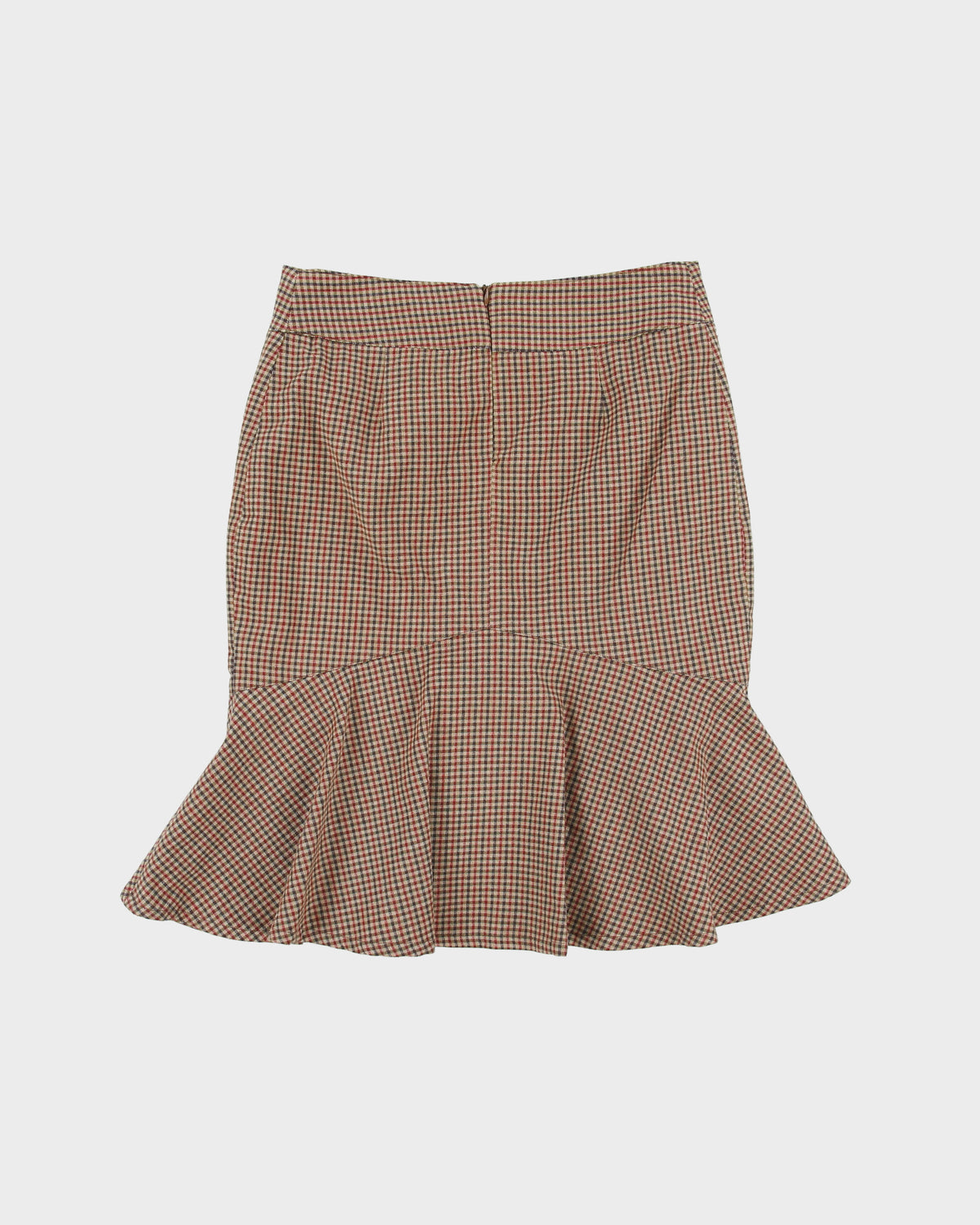 Vintage Y2K 00s Sasch Checked Flare Hem Skirt - XS