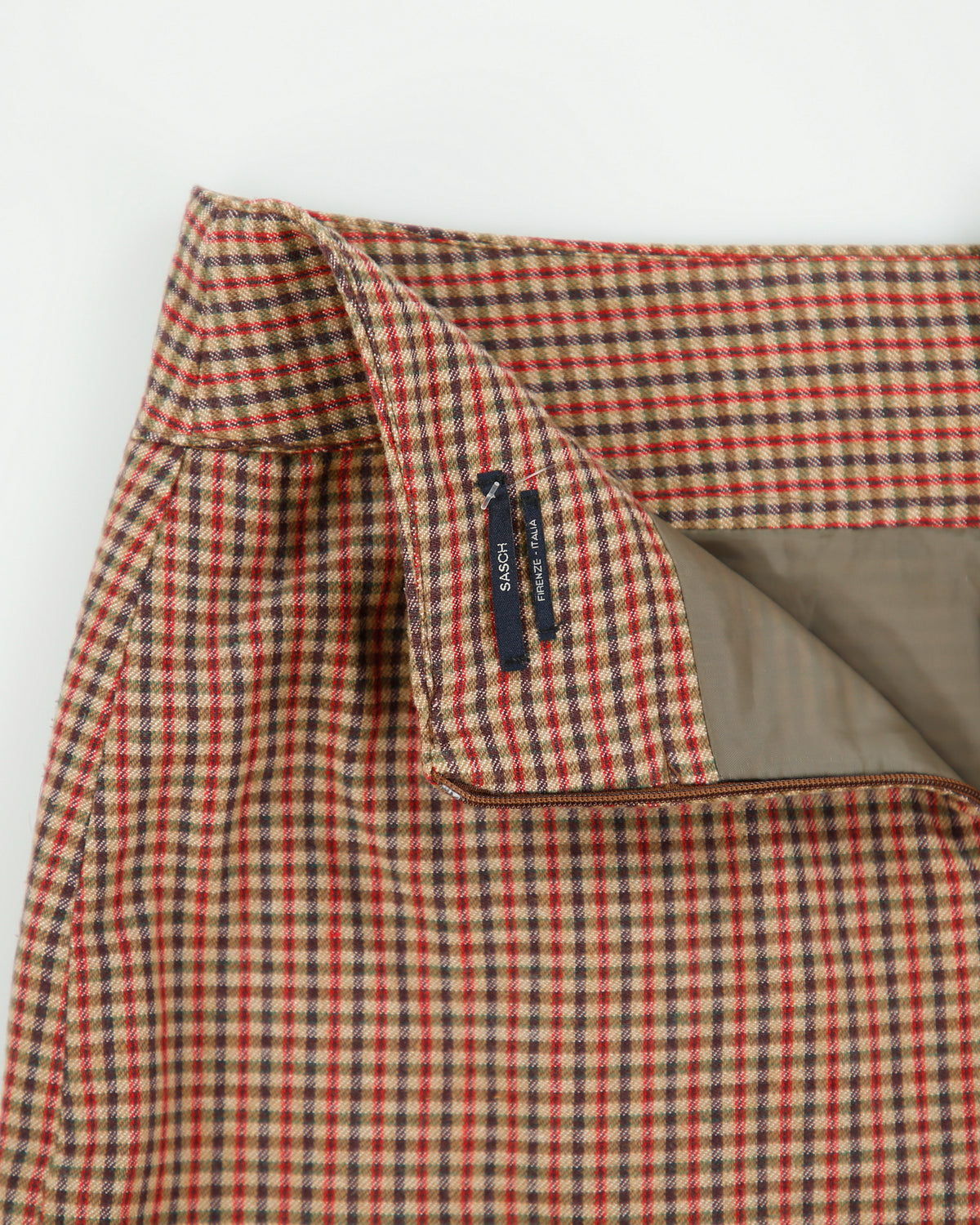 Vintage Y2K 00s Sasch Checked Flare Hem Skirt - XS