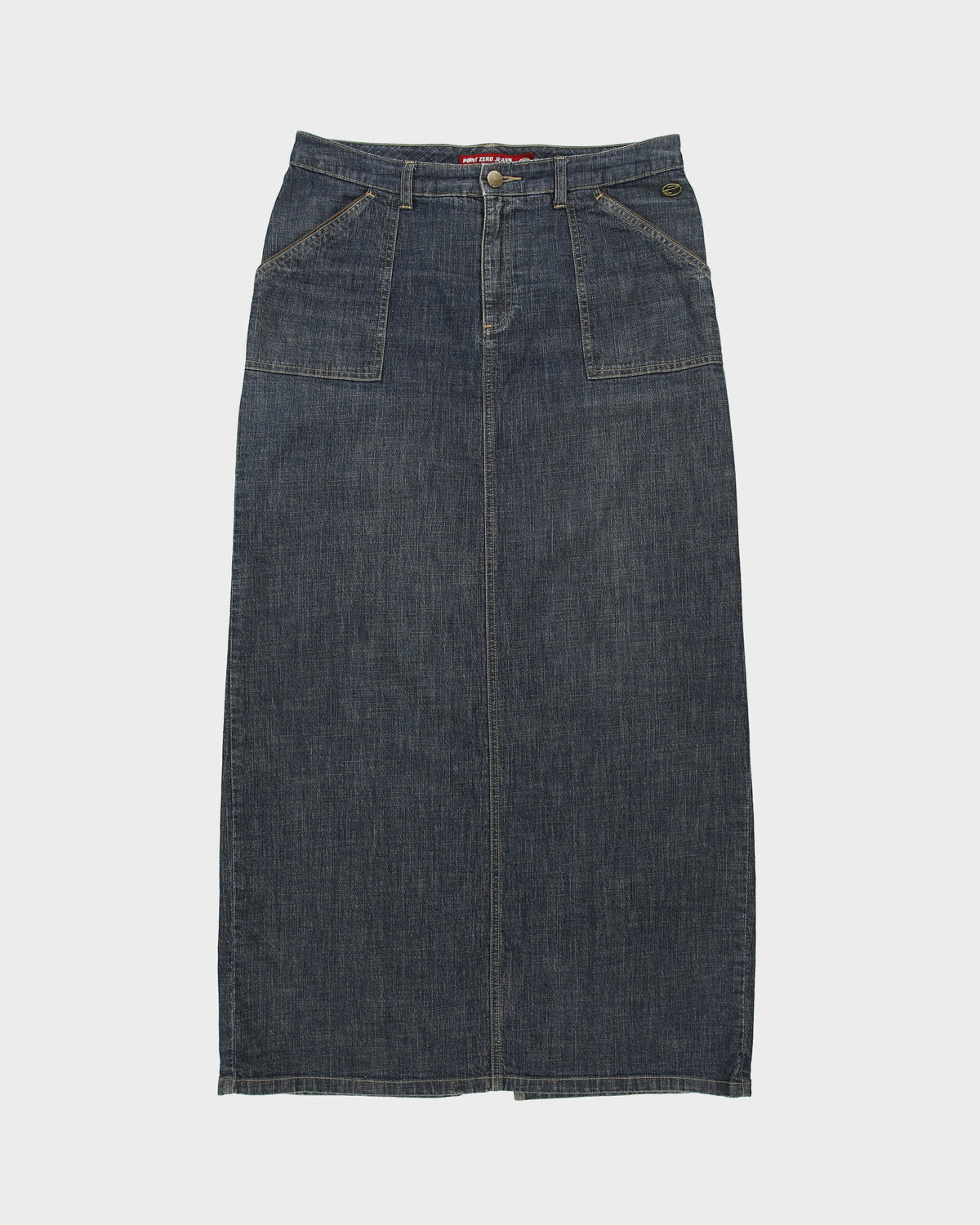 Vintage Y2K 00s Point Zero Dark Wash Denim Maxi Skirt - M