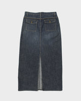 Vintage Y2K 00s Point Zero Dark Wash Denim Maxi Skirt - M