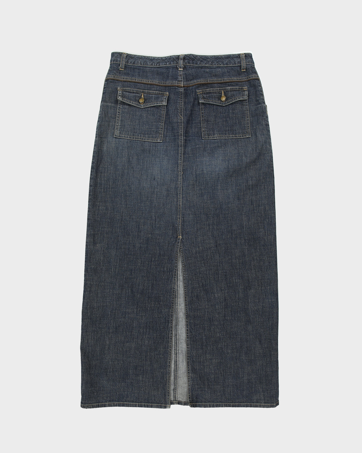 Vintage Y2K 00s Point Zero Dark Wash Denim Maxi Skirt - M