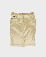 Vintage A/W 2009 Dolce &amp; Gabbana Gold Satin Pencil Skirt - S