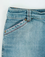 Vintage Y2K 00s DKNY Back Split Denim Mini Skirt - M