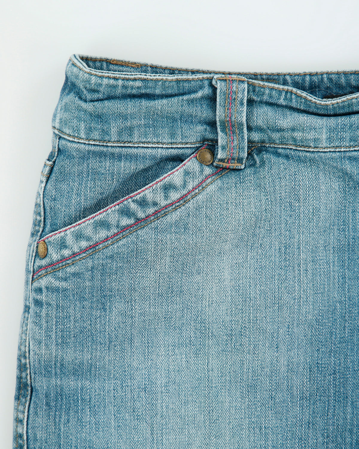 Vintage Y2K 00s DKNY Back Split Denim Mini Skirt - M