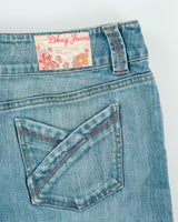 Vintage Y2K 00s DKNY Back Split Denim Mini Skirt - M