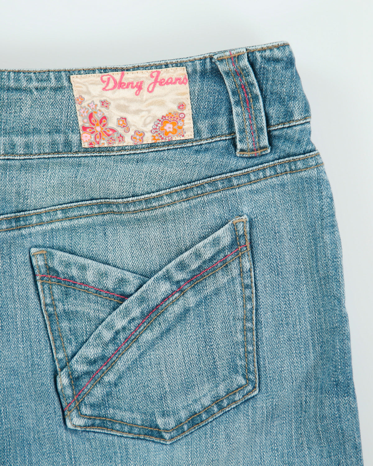 Vintage Y2K 00s DKNY Back Split Denim Mini Skirt - M