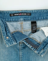 Vintage Y2K 00s DKNY Back Split Denim Mini Skirt - M