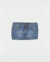 Vintage Y2K 00s Guess Jeans Double Side Zip Denim Mini Skirt - S