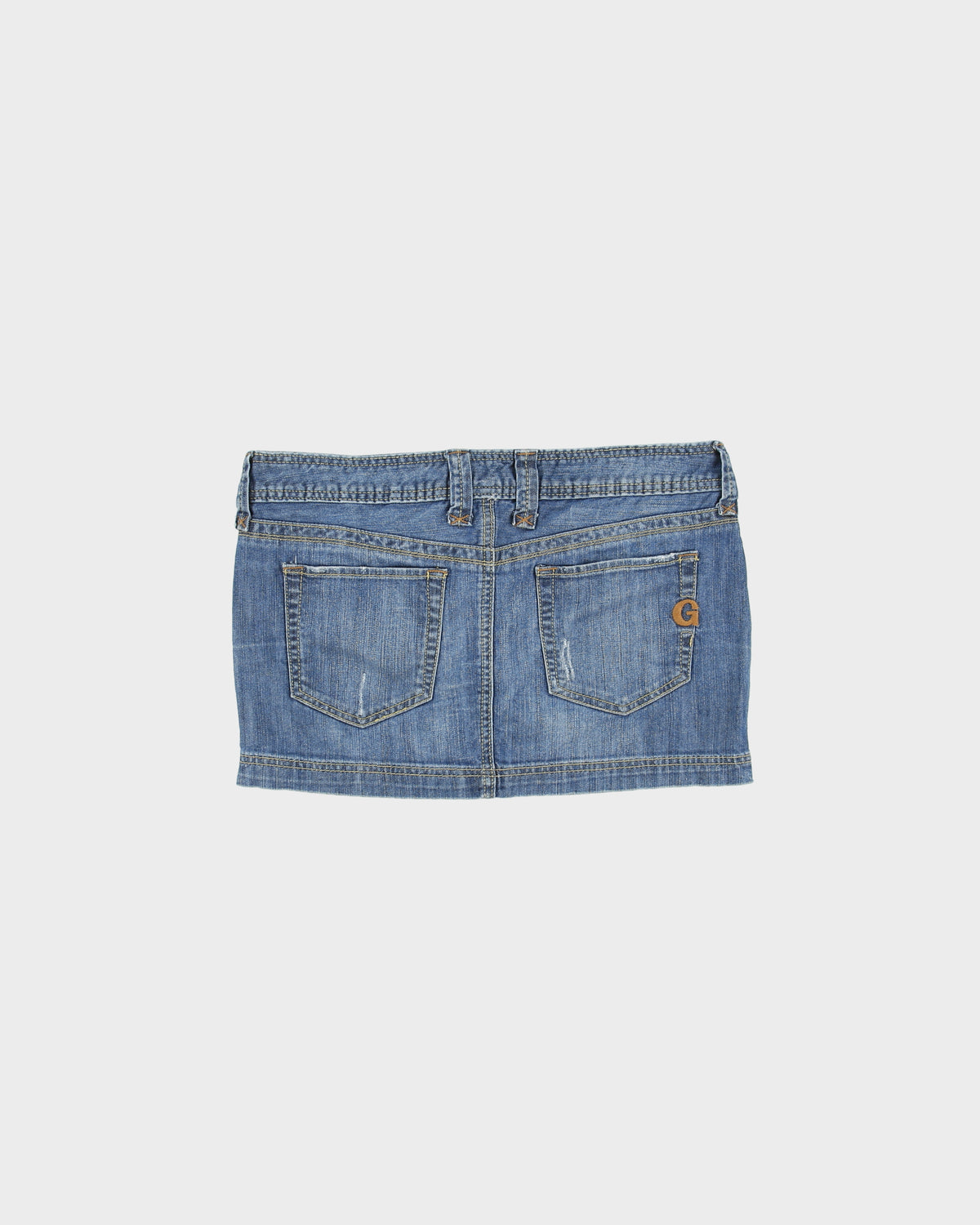Vintage Y2K 00s Guess Jeans Double Side Zip Denim Mini Skirt - S