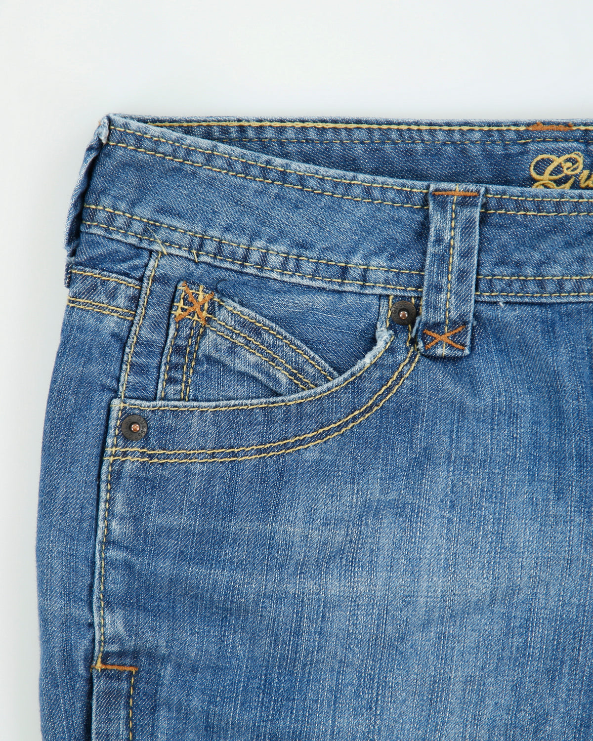 Vintage Y2K 00s Guess Jeans Double Side Zip Denim Mini Skirt - S