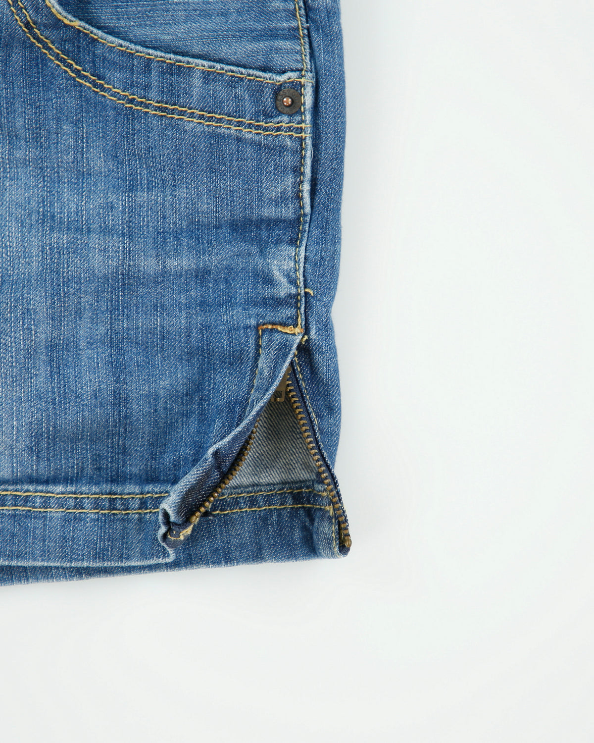 Vintage Y2K 00s Guess Jeans Double Side Zip Denim Mini Skirt - S