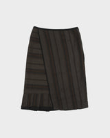 Vintage Y2K 00s Lesey Collection Wool &amp; Silk Blend Stripe Skirt - XS