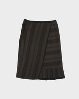 Vintage Y2K 00s Lesey Collection Wool &amp; Silk Blend Stripe Skirt - XS