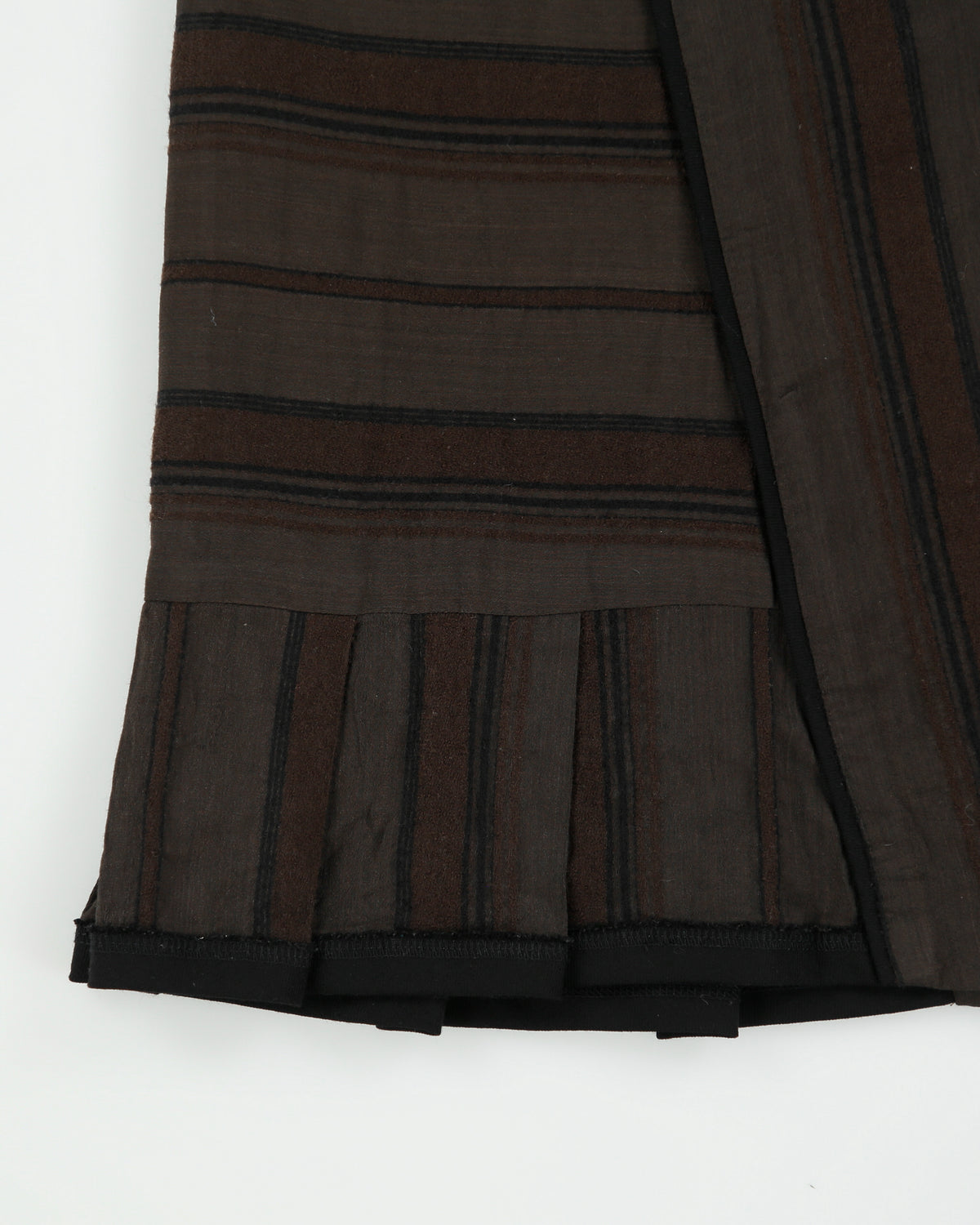 Vintage Y2K 00s Lesey Collection Wool &amp; Silk Blend Stripe Skirt - XS