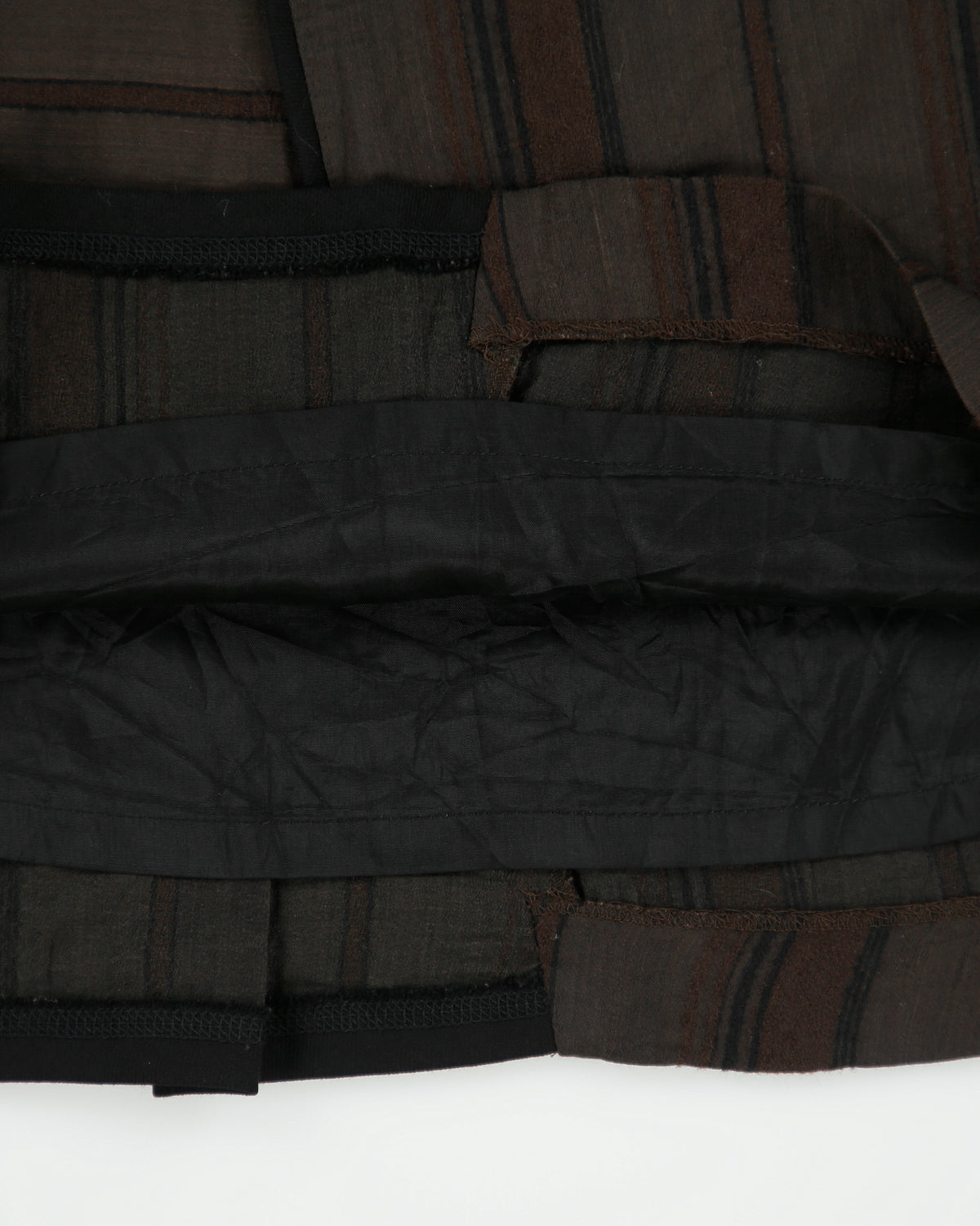 Vintage Y2K 00s Lesey Collection Wool &amp; Silk Blend Stripe Skirt - XS