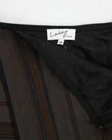 Vintage Y2K 00s Lesey Collection Wool &amp; Silk Blend Stripe Skirt - XS