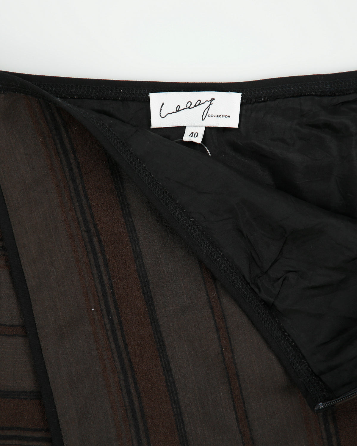 Vintage Y2K 00s Lesey Collection Wool &amp; Silk Blend Stripe Skirt - XS